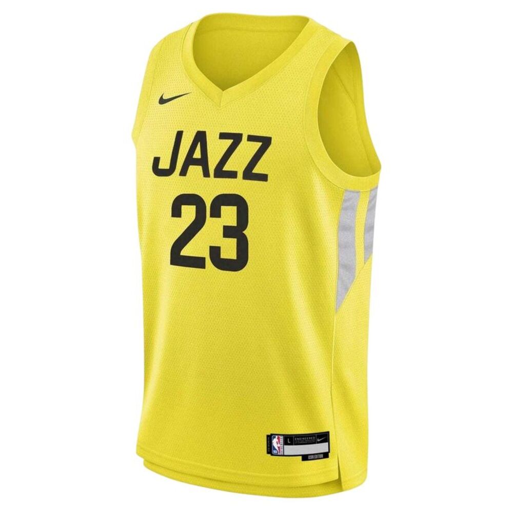 Utah Jazz Childrens/Kids Lauri Markkanen Nike Sleeveless Basketball Jersey / Yel